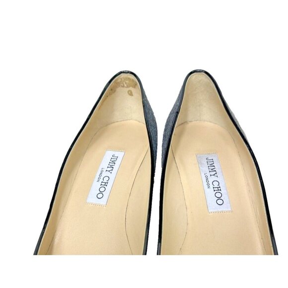Jimmy Choo Women’s Gray Flannel Kitten Heel Shoes Size 39 1/2/9.5 US - Picture 9 of 13